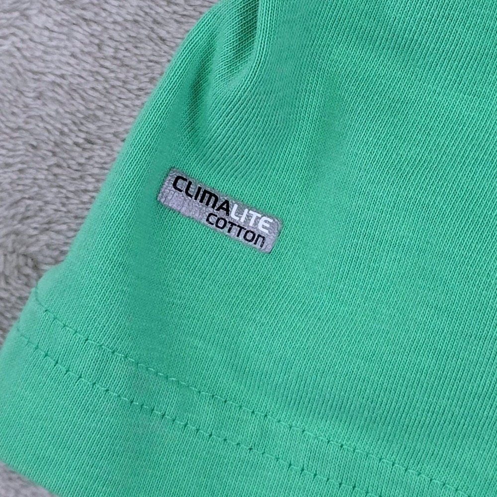 Adidas ClimaLite Mens Size L Golf Polo Shirt Green Cotton F&M Trust Logo - Picture 8 of 10